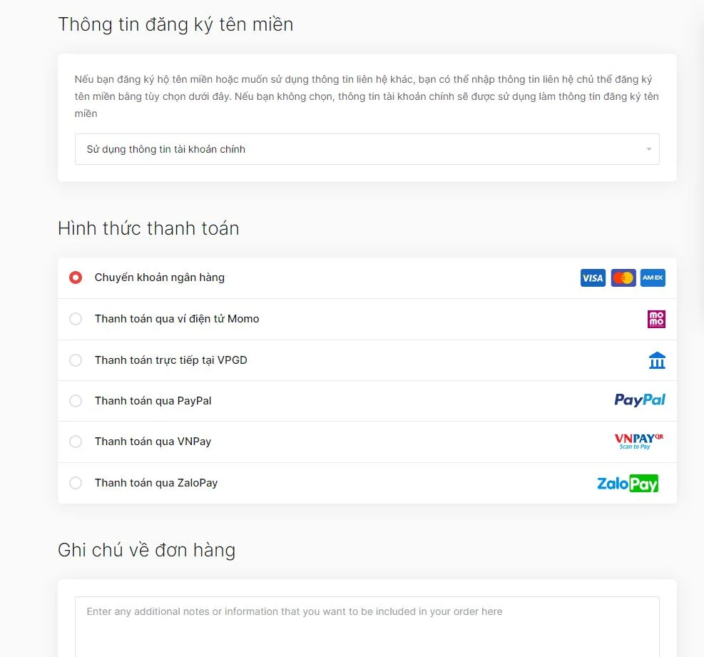 Tên miền .com là gì? Sự khác biệt giữa tên miền .com và .vn 29 thông tin về hình thức thanh toán