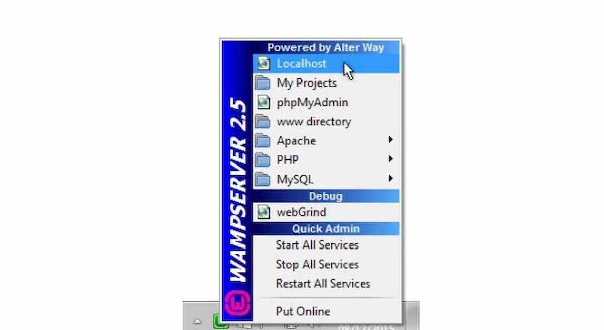 truy cập vào localhost