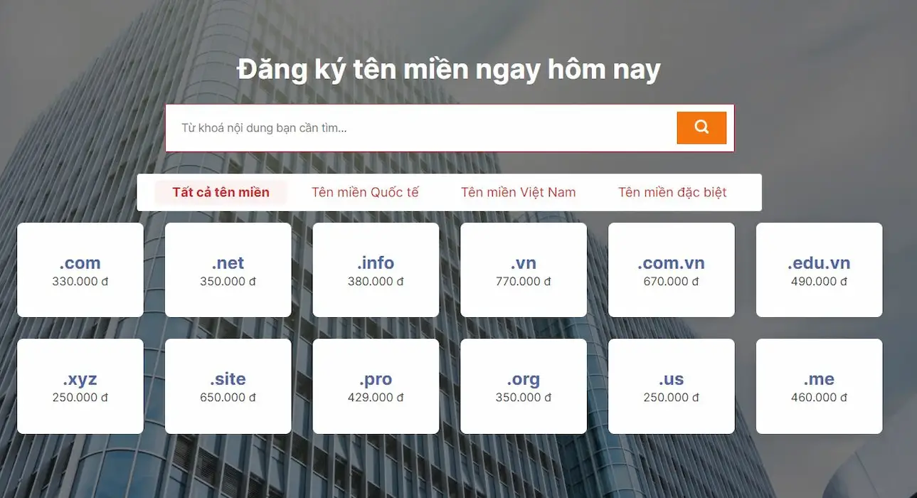 đăng ký tên miền tại hvn
