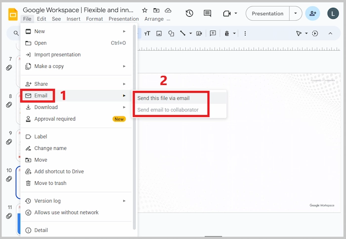 Google Slides là gì? 7 Phút khám phá kiến thức từ A-z về Slides 51 Chia Se Ban Trinh Bay Qua Email