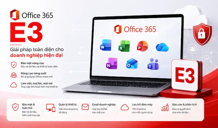 Mua Office 365 bản quyền giá tốt: Bảng giá & Phương thức mua chính hãng 13 Office 365 E3 Dành Cho Nhân Viên Văn Phòng Chuyên Sâu