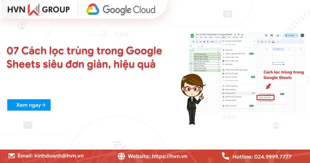 07 Cách lọc trùng trong Google Sheets siêu đơn giản, hiệu quả 27 Cách Lọc Trùng Trong Google Sheets