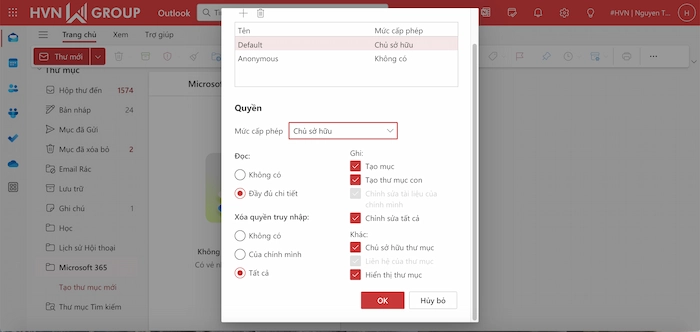 Hướng dẫn tạo thư mục cho từng người gửi Email trong Outlook chi tiết 18 Chia Se Thu Muc Outlook