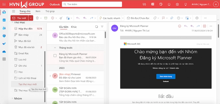 Hướng dẫn tạo thư mục cho từng người gửi Email trong Outlook chi tiết 12 Tao Thu Muc Outlook