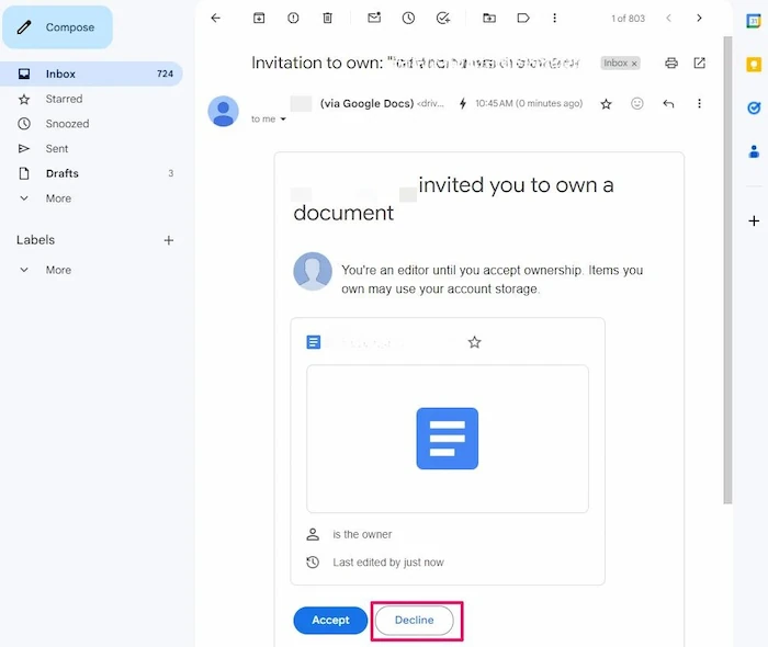 03 Cách chuyển chủ sở hữu Google Drive đơn giản cho Newbie 27 Cách Từ Chối Yêu Cầu Chuyển Quyền Sở Hữu Tài Liệu Trên Drive
