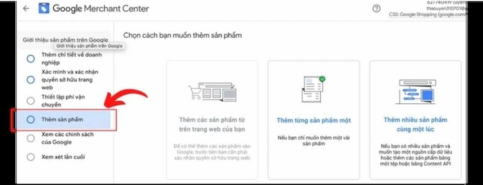 Click Chọn Thêm Sản Phẩm