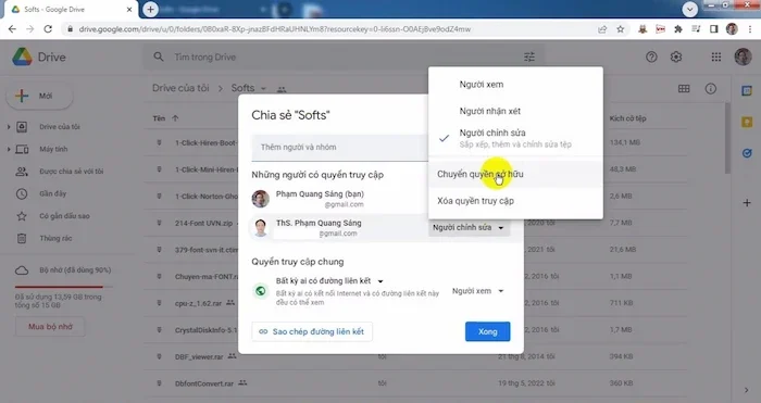 03 Cách chuyển chủ sở hữu Google Drive đơn giản cho Newbie 28 Khi Nào Nên Chuyển Chủ Sở Hữu Google Drive Cho Người Khác