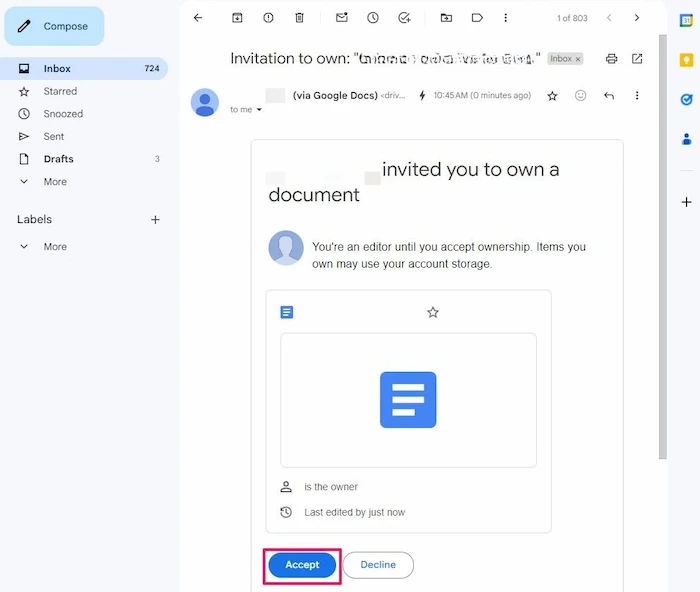 03 Cách chuyển chủ sở hữu Google Drive đơn giản cho Newbie 26 Xác Nhận Email Chuyển Quyền Sở Hữu Tài Liệu Google Drive