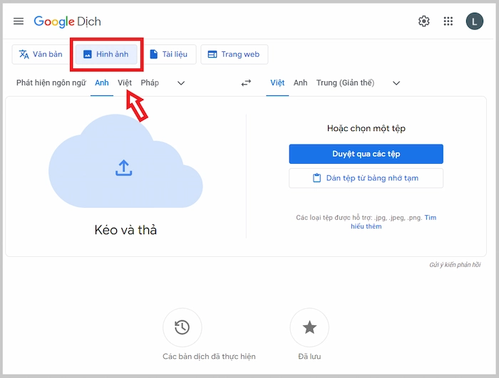 Sử Dụng Google Dịch Hình ảnh Trên Máy Tính