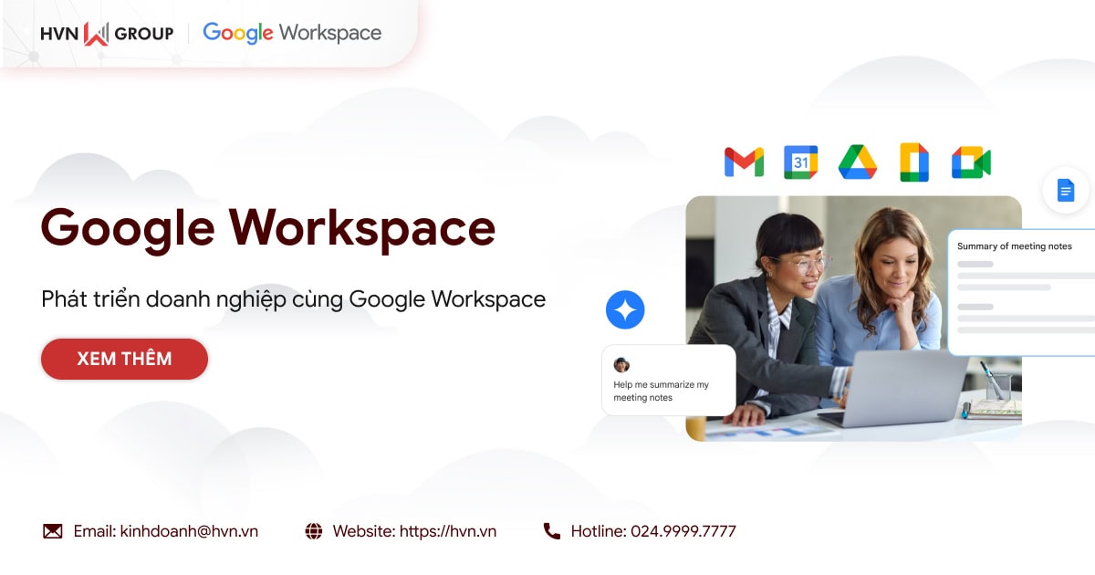 Bảng giá Google Workspace - Ưu Đãi, Chính Hãng | HVN GROUP