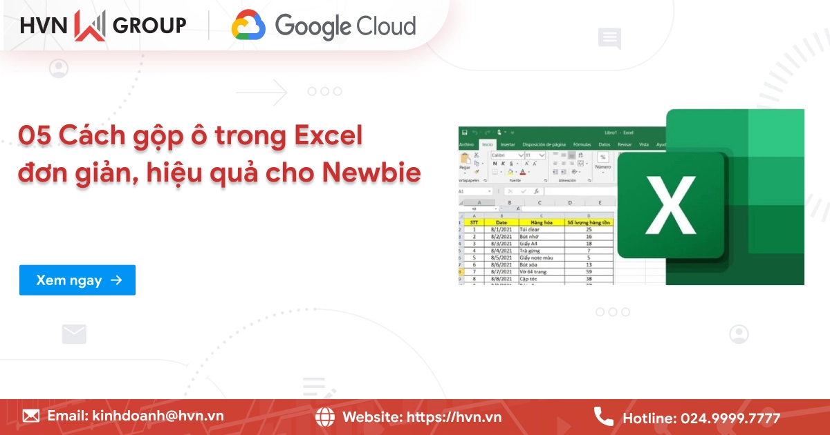 Cách Gộp ô Trong Excel đơn Giản