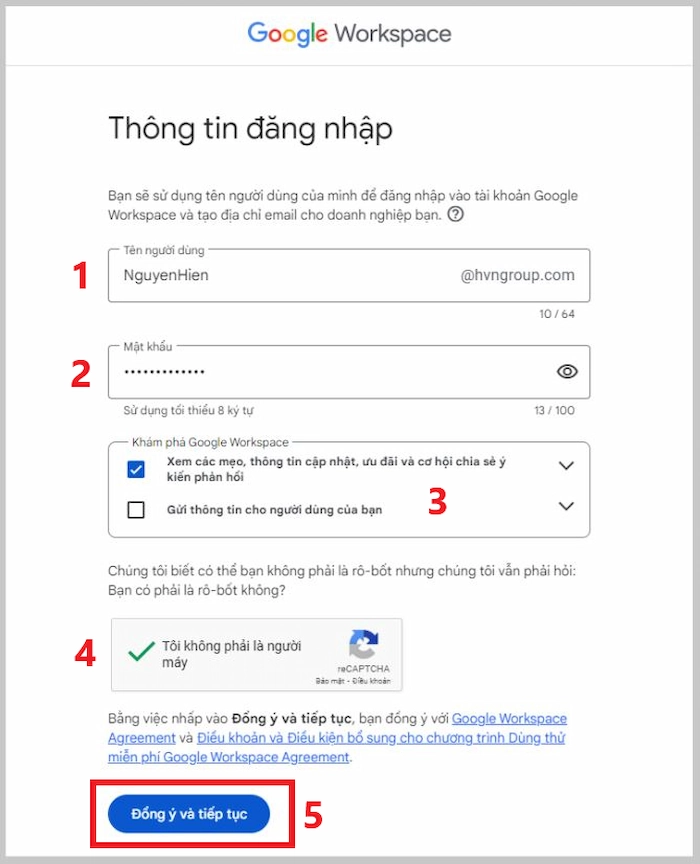 Tiếp Tục Cập Nhật Thông Tin đăng Nhập
