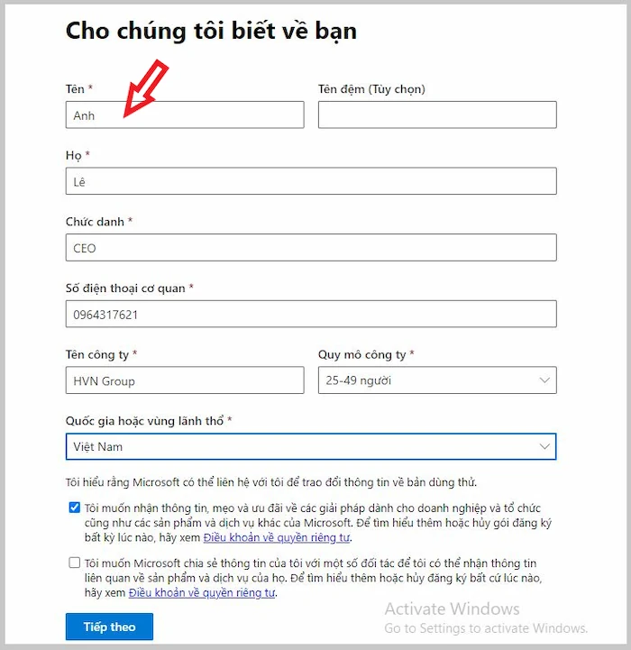 Tiếp Tục Cung Cấp Các Thông Tin Theo Yêu Cầu Hệ Thống