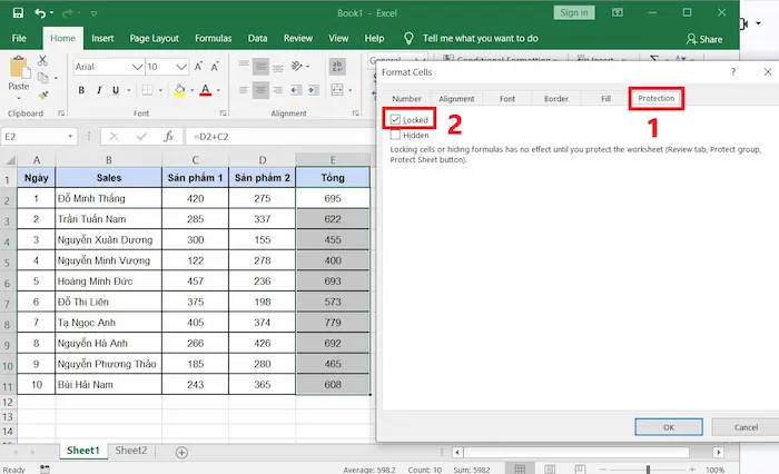 Cách đặt mật khẩu cho file Excel đơn giản, dễ dàng cho Newbie 40 Khoá Cột Trong Excel
