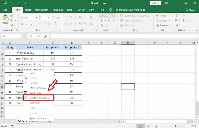 Cách đặt mật khẩu cho file Excel đơn giản, dễ dàng cho Newbie 31 Mở Khoá Bảo Vệ Sheet Trong File Excel