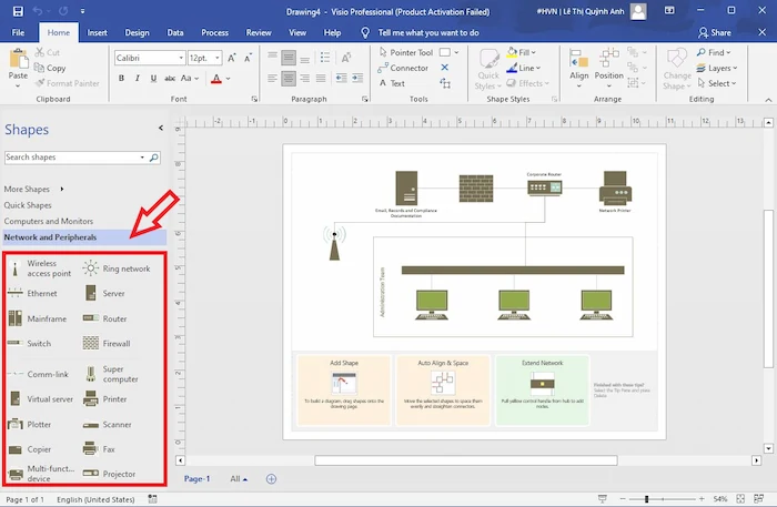 Microsoft Visio là gì? Tất tần tật kiến thức từ A-z về MS Visio 47 Thêm Các Yếu Tố Vào Sơ đồ Mạng Trong Visio