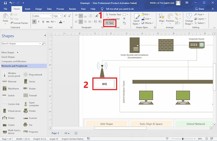 Microsoft Visio là gì? Tất tần tật kiến thức từ A-z về MS Visio 48 Thêm Văn Bản Vào Sơ đồ Mạng Visio