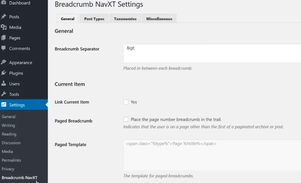 Setting Breadcrumb