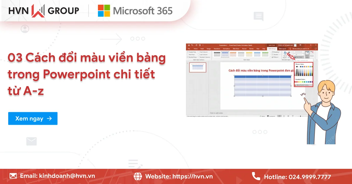 Cách đổi Màu Viền Bảng Trong PPT