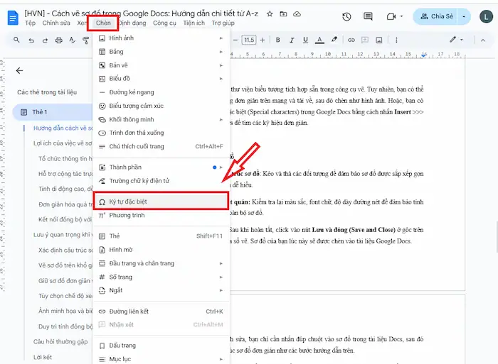 Cách vẽ sơ đồ tư duy trong Google Docs chi tiết từ A-z 41 Chèn Biểu Tượng Vào Sơ đồ Google Docs