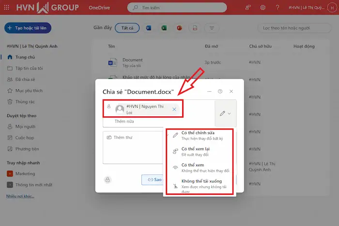 Cách chia sẻ file trên OneDrive dễ dàng trên điện thoại và máy tính 19 Chia Sẻ File Cho Một Người Cụ Thể