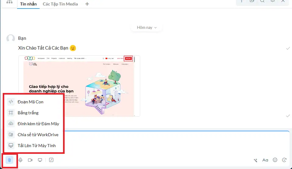 Zoho Cliq là gì? Nâng tầm giao tiếp nội bộ với giải pháp đa năng 35 Gui Tap Tin Tai Lieu