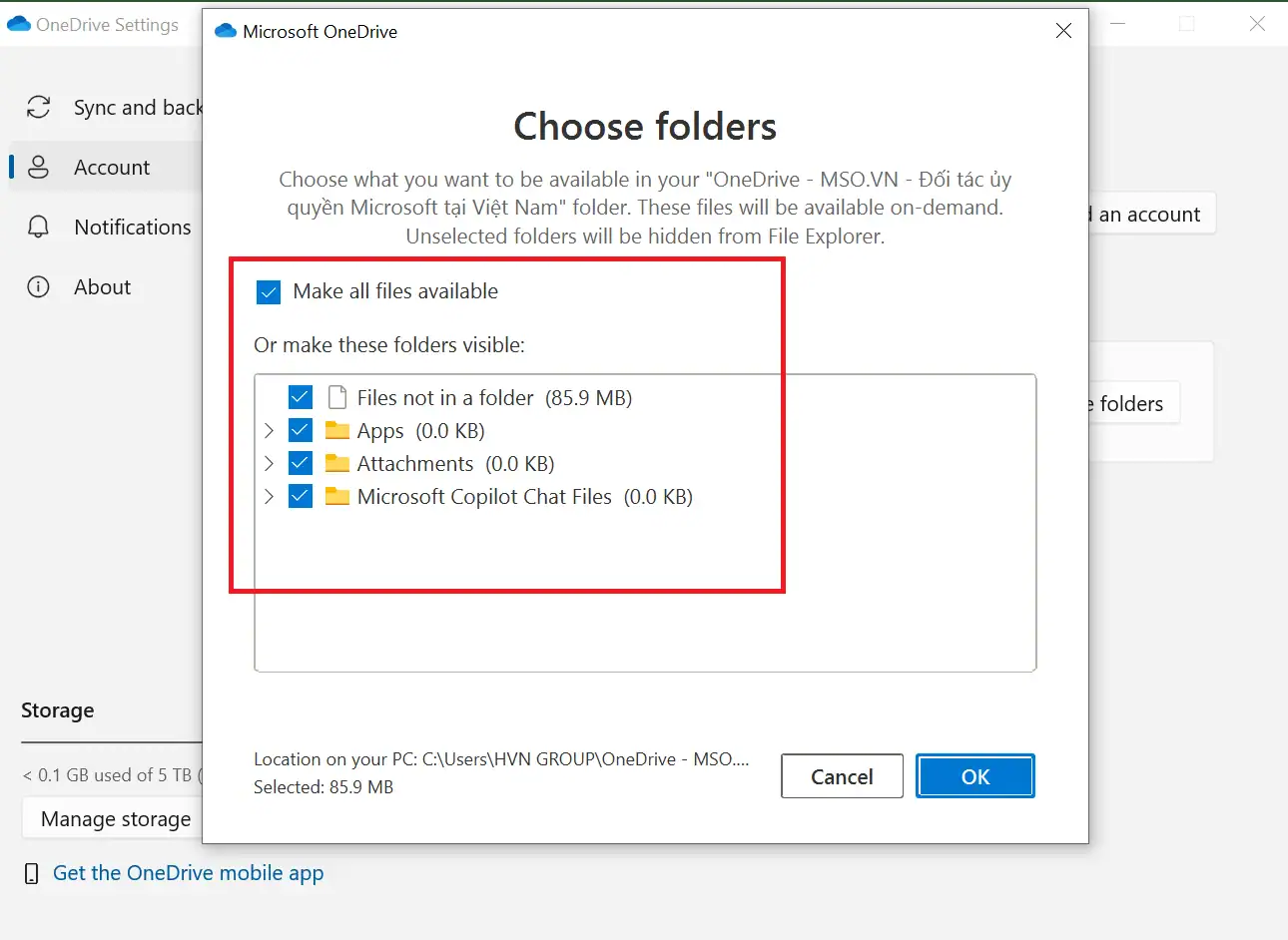 OneDrive có dấu x đỏ: Nguyên nhân và cách khắc phục nhanh chóng 21 Kiem Tra Thu Muc Luu Tru