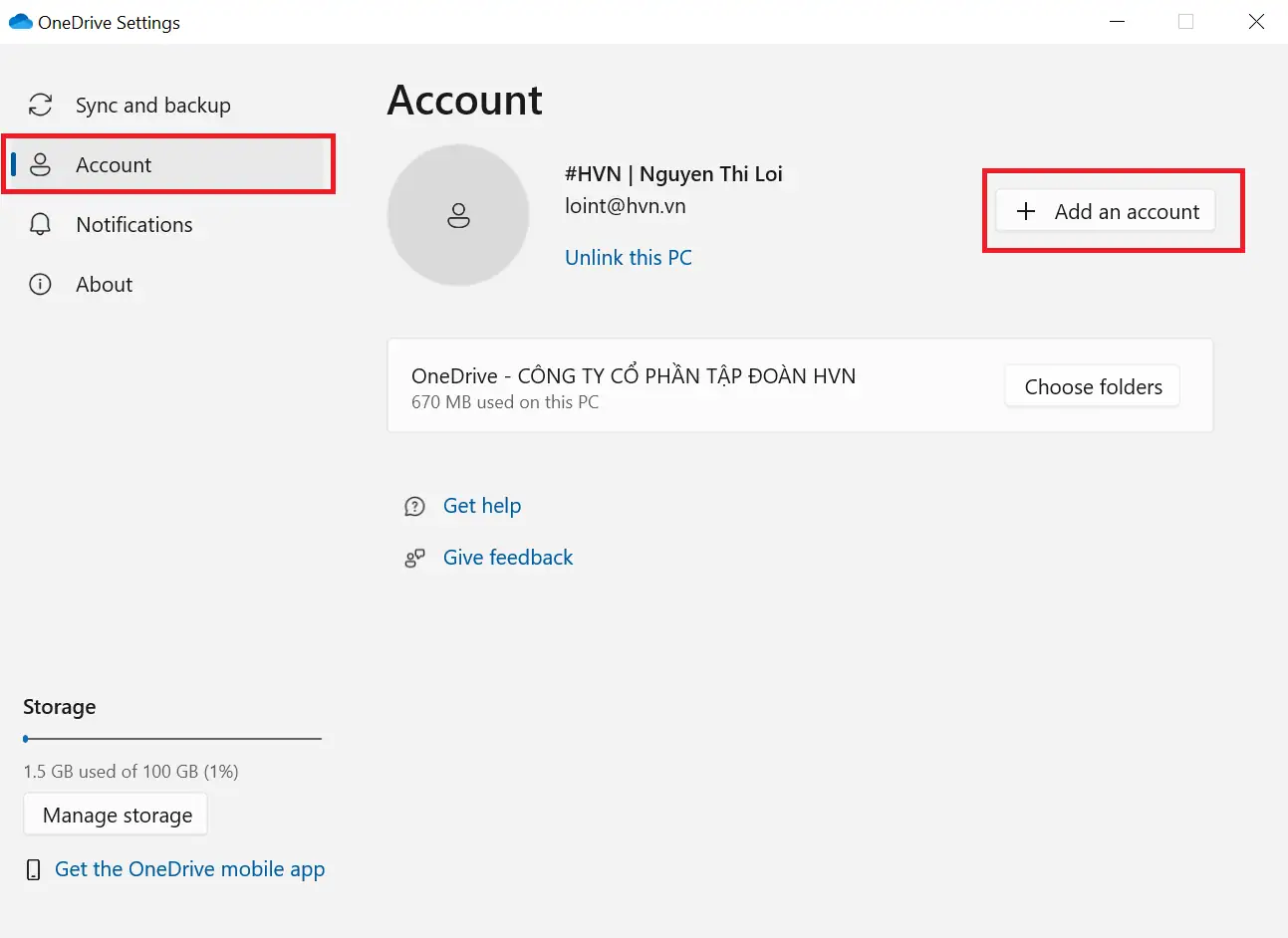 OneDrive có dấu x đỏ: Nguyên nhân và cách khắc phục nhanh chóng 17 Them Tai Khoan Onedrive