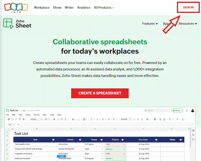 Zoho Sheets là gì? Tất tần tật về công cụ bảng tính trực quan 33 Trang đăng Ký Chung Của Zoho