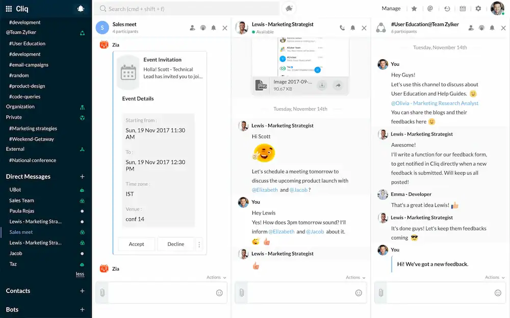 Zoho Cliq là gì? Nâng tầm giao tiếp nội bộ với giải pháp đa năng 24 Zoho Cliq Chat Ca Nhan
