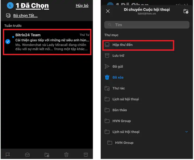 Hướng dẫn cách lấy lại email cũ trong Outlook trên máy tính & điện thoại 23 Chuyen Thu Da Xoa Den Thu Den