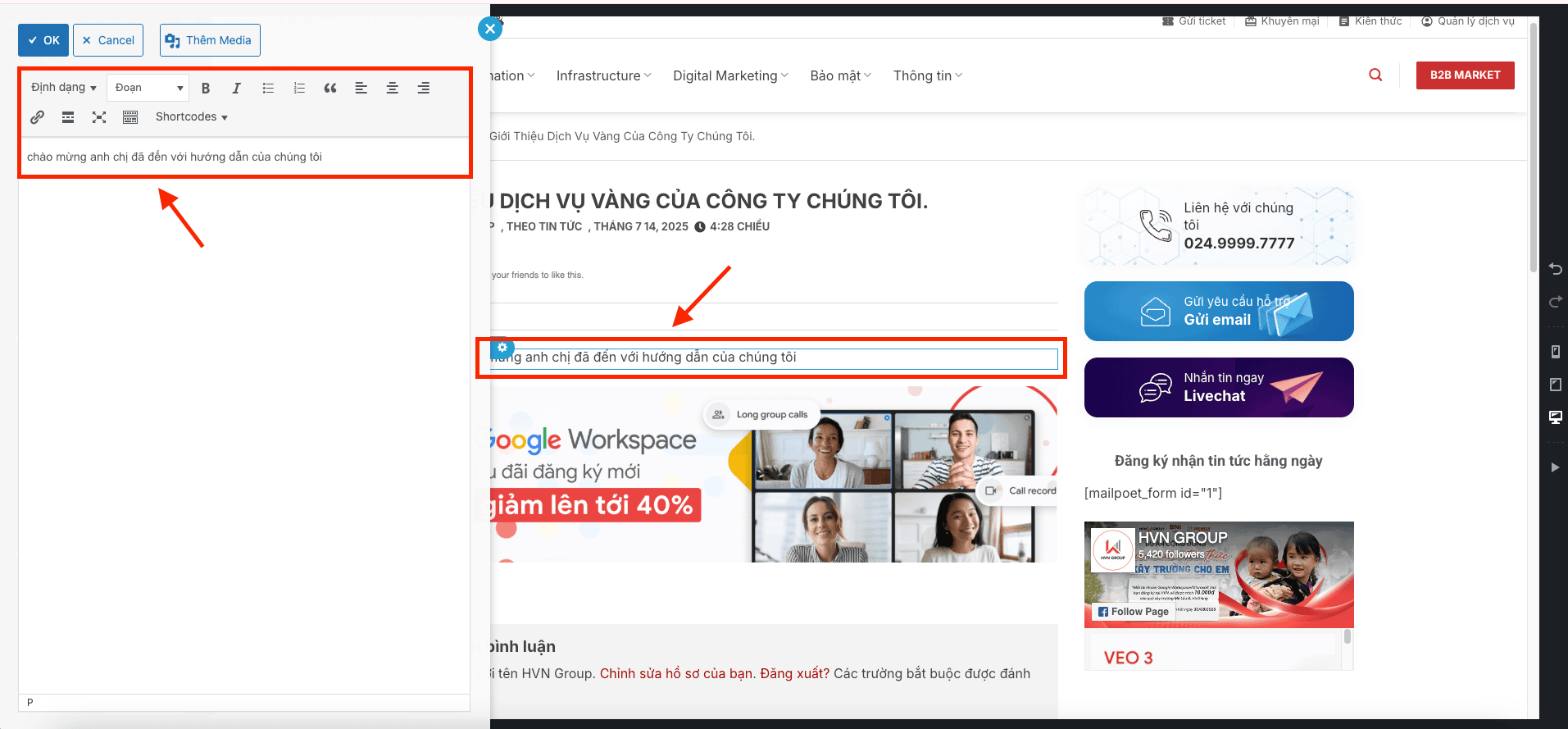 HƯỚNG DẪN DỰNG BÀI VIẾT BẰNG UX BUILDER 15 Image13