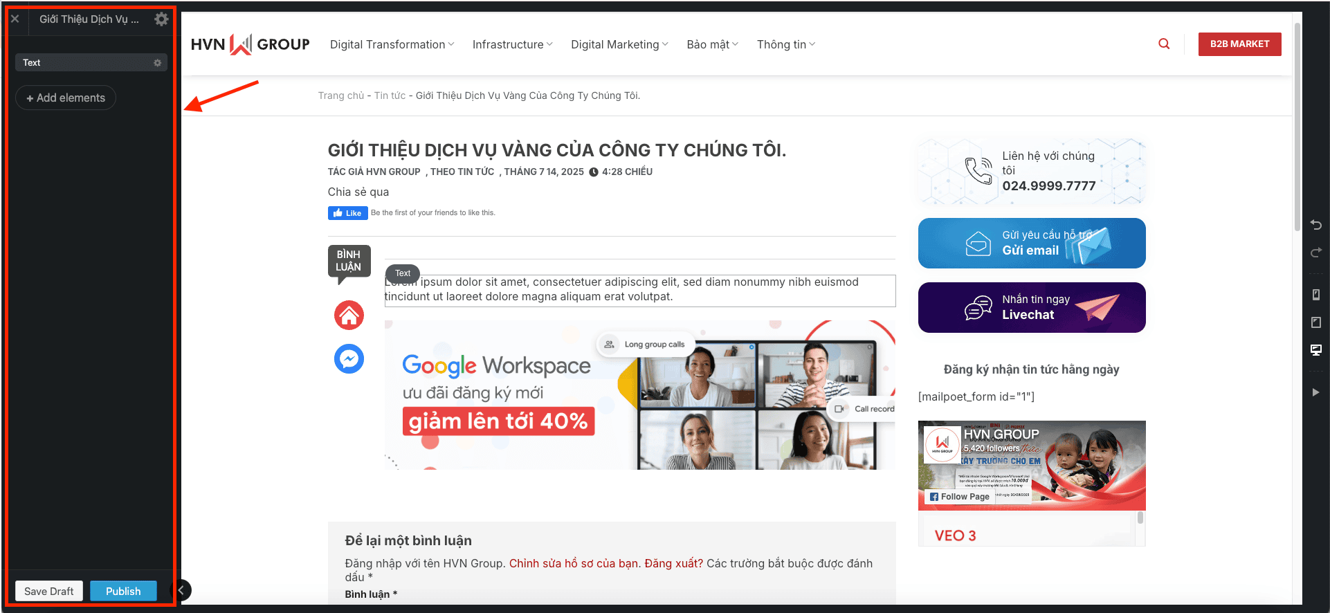 HƯỚNG DẪN DỰNG BÀI VIẾT BẰNG UX BUILDER 13 Image2