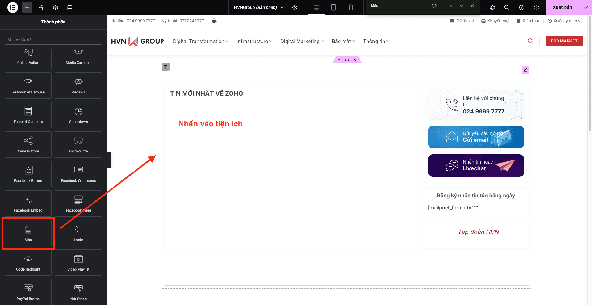 Hướng dẫn sử dụng Widget - Template 4 Image3