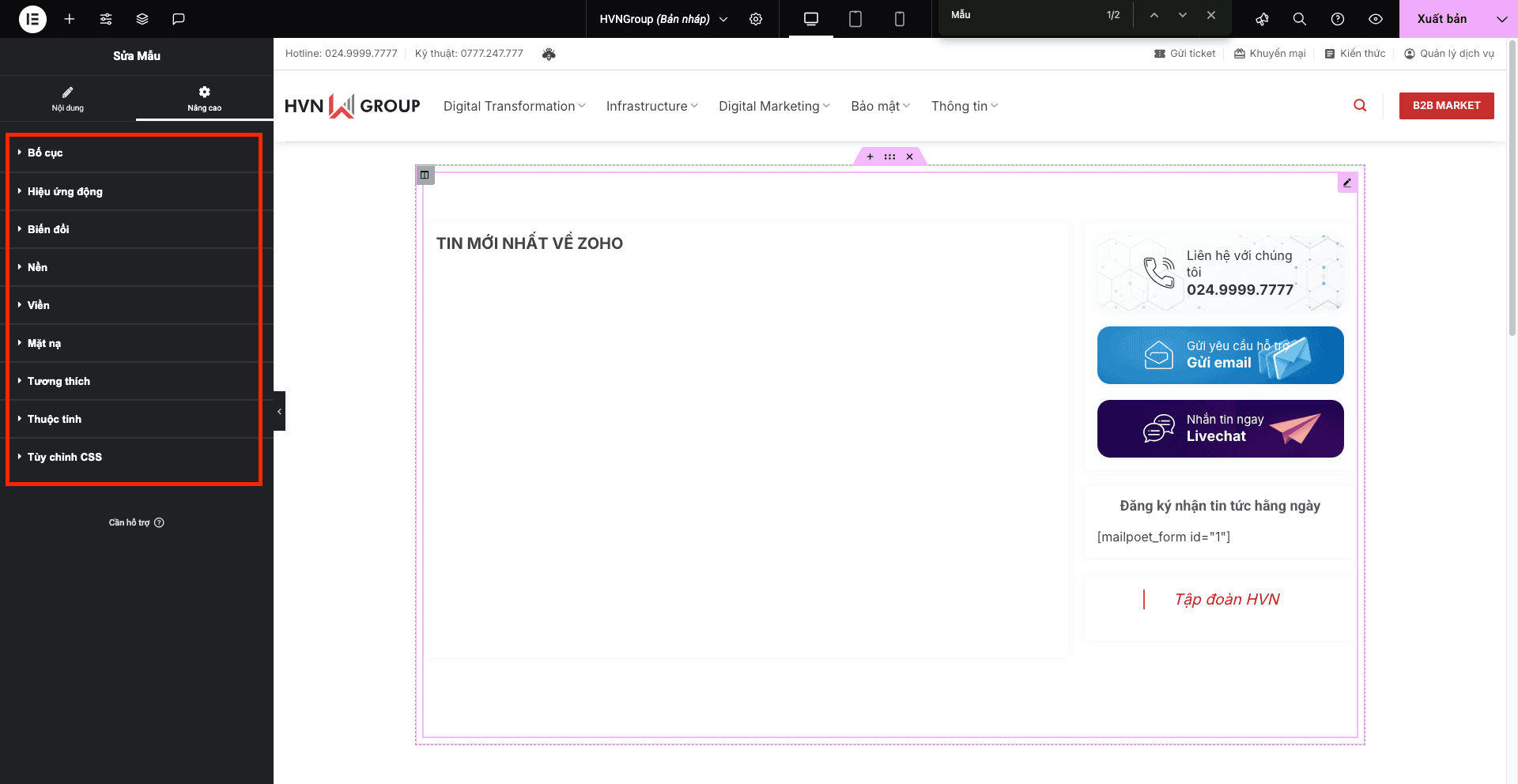 Hướng dẫn sử dụng Widget - Template 6 Image5