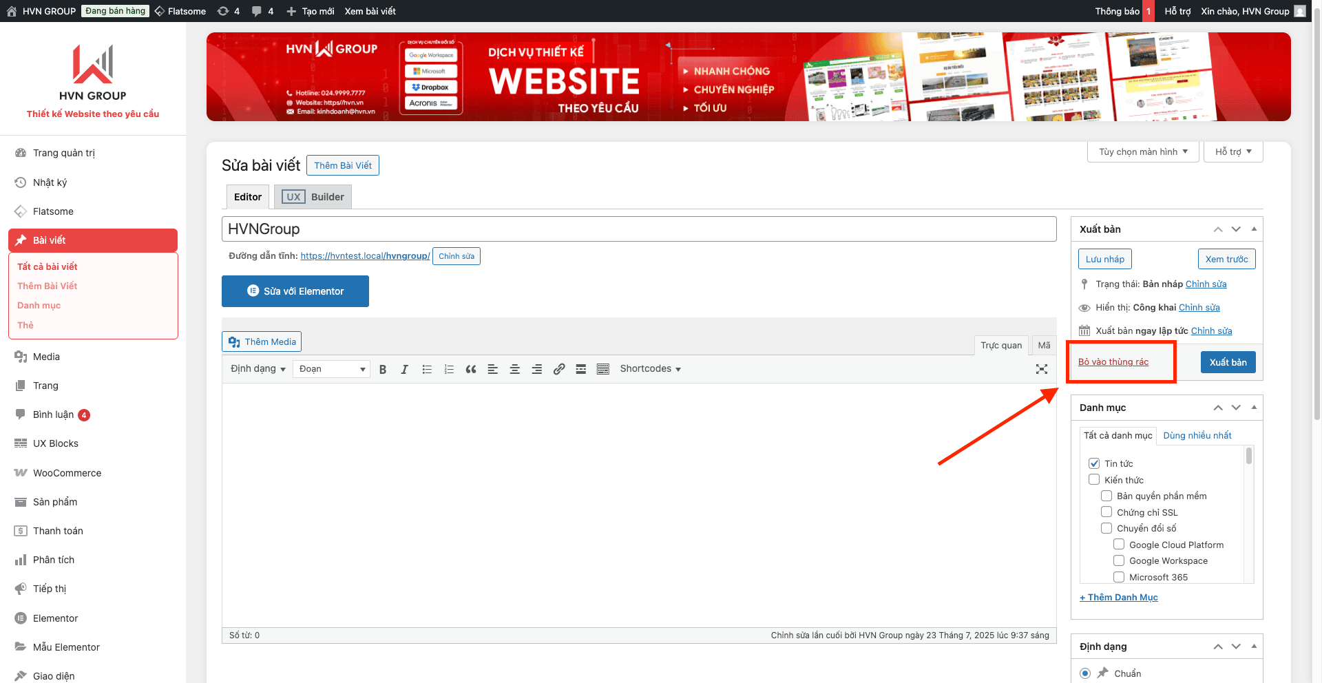 Hướng dẫn thêm / sửa / xóa một Bài viết (Post) mới UX Builder 22 Image6