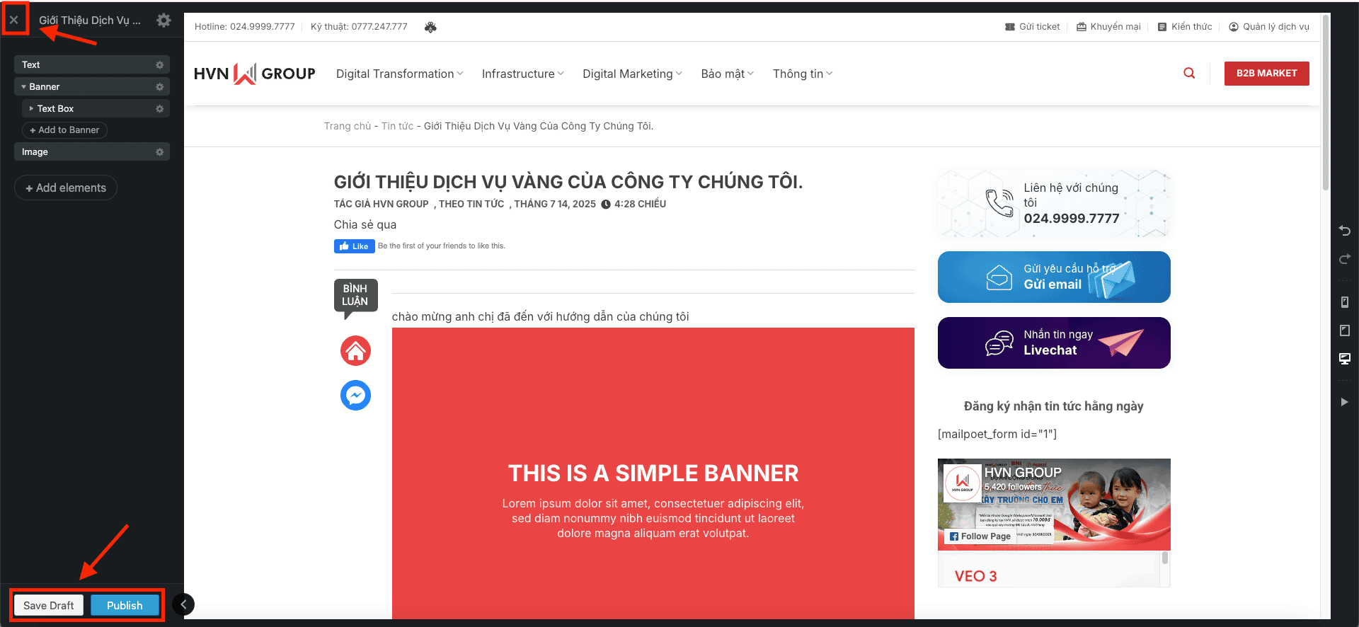 HƯỚNG DẪN DỰNG BÀI VIẾT BẰNG UX BUILDER 16 Image6