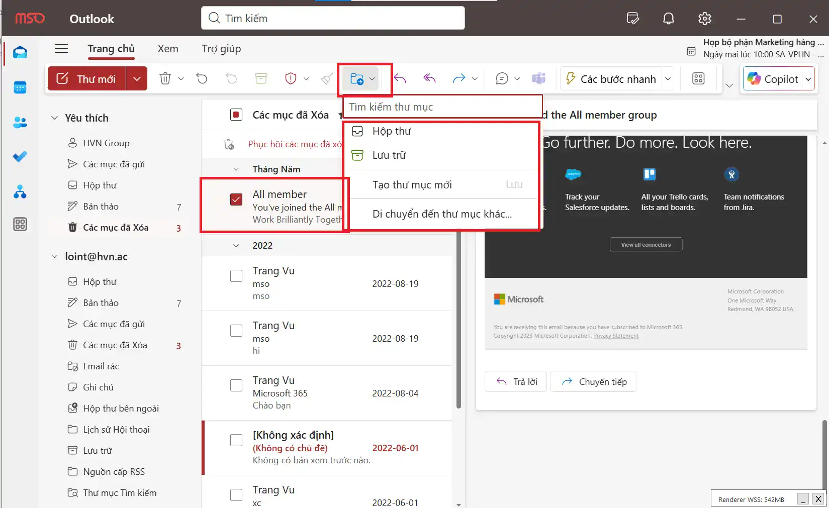 Hướng dẫn cách lấy lại email cũ trong Outlook trên máy tính & điện thoại 17 Khoi Phuc Email Da Xoa Outlook