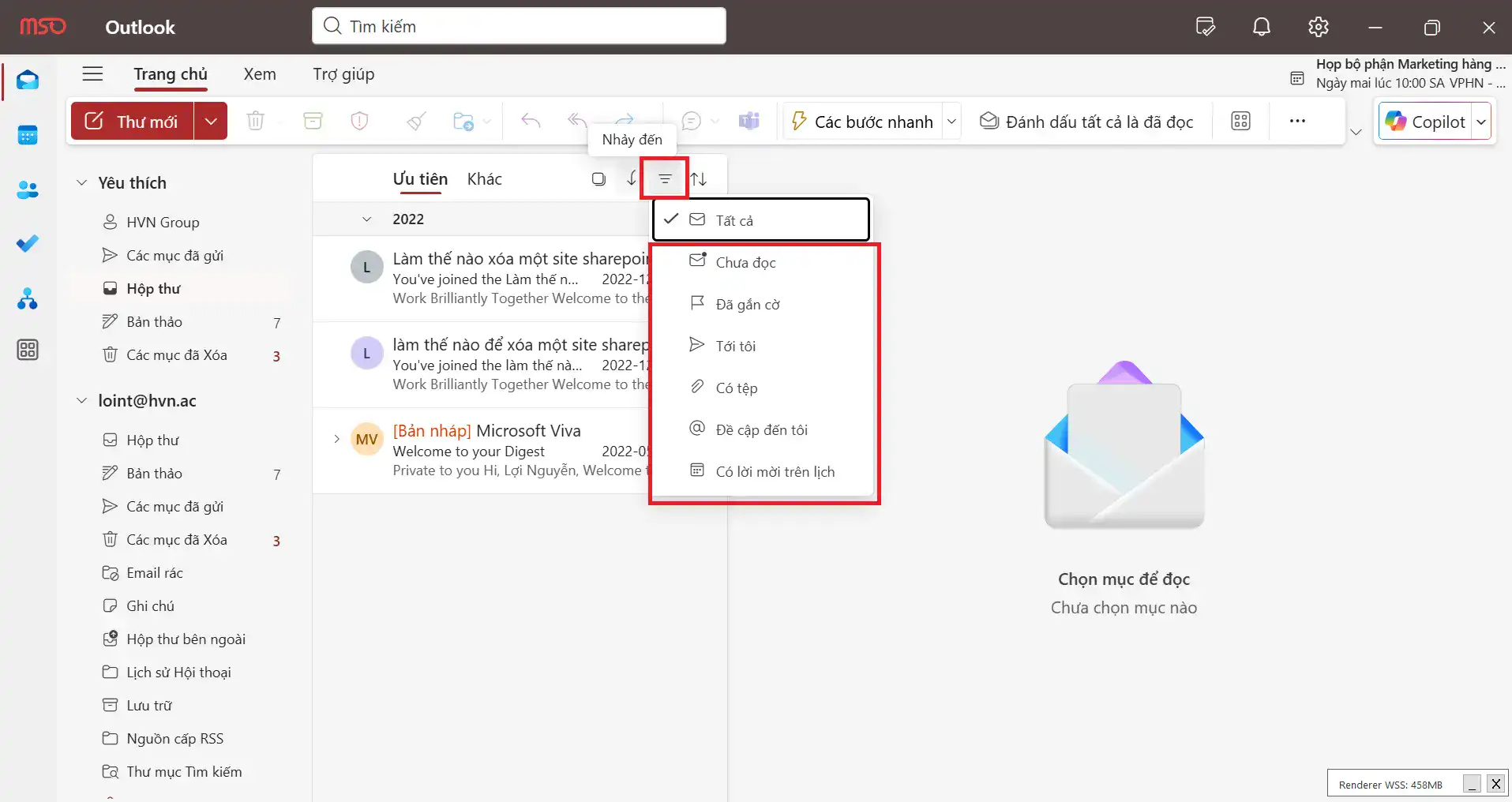 Hướng dẫn cách lấy lại email cũ trong Outlook trên máy tính & điện thoại 19 Su Dung Bo Loc Tim Email