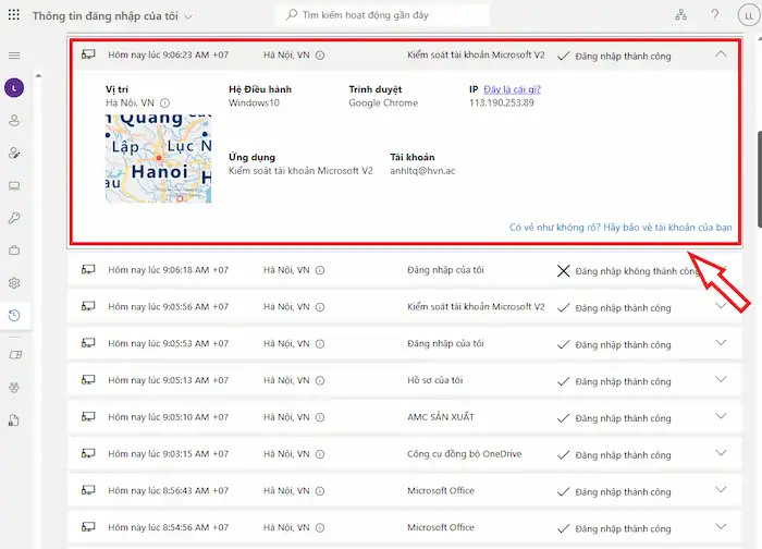 Hướng dẫn đăng nhập Microsoft trên máy tính "chi tiết" cho người mới 59 Xem Lại Danh Sách Các Lần đăng Nhập Gần đây