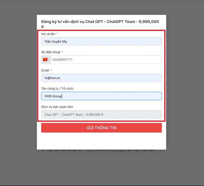 10 Cách ứng dụng Chat GPT trong công việc: Tăng tốc gấp 3 lần hiệu suất 19 Gui Thong Tin Dang Ky Hvn