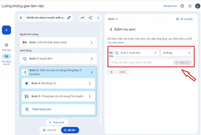 10+ Tips sử dụng Google Workspace Flows: Tăng tốc độ làm việc gấp 3 lần 17 Sử Dụng Các Bước Có điều Kiện Trong Google Workspace Flows