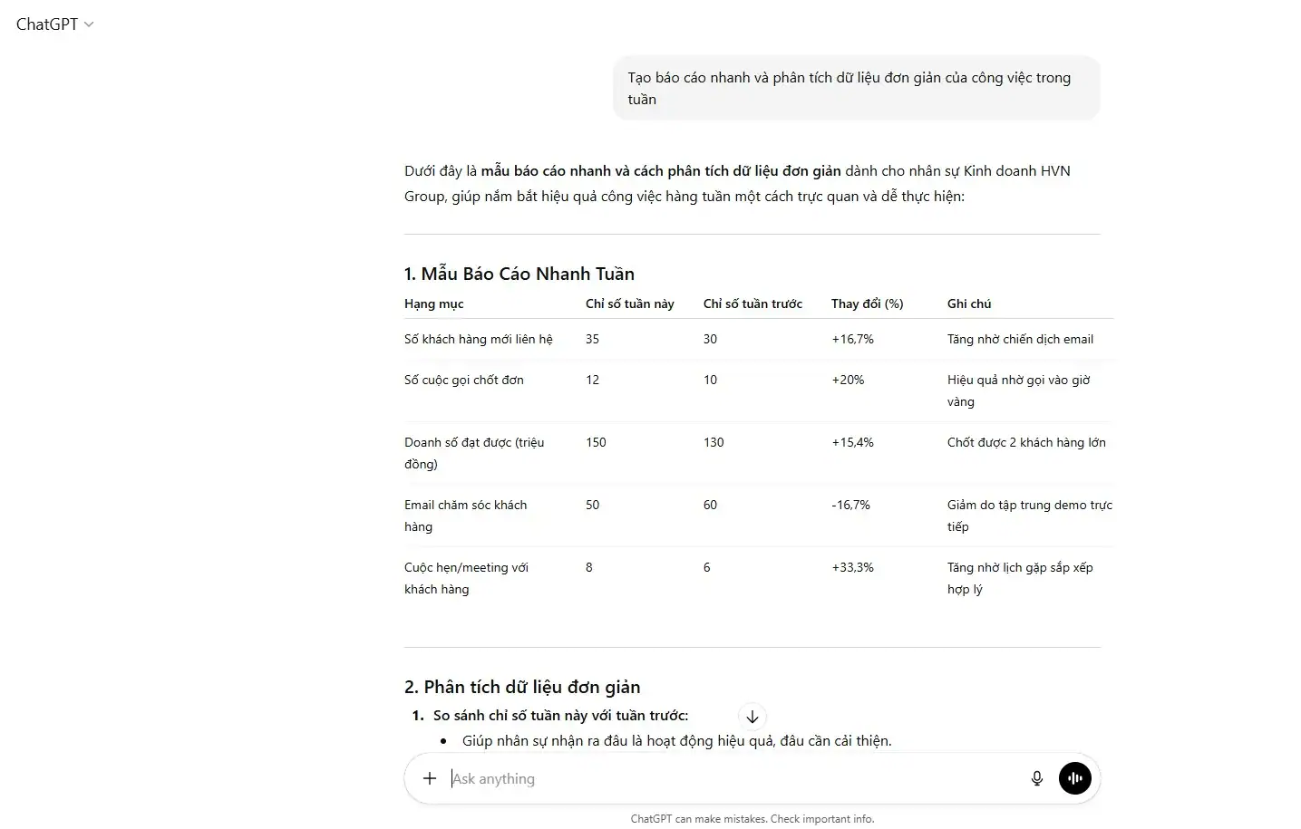 10 Cách ứng dụng Chat GPT trong công việc: Tăng tốc gấp 3 lần hiệu suất 14 Tao Mau Bao Cao Chatgpt