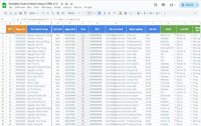 Template Quản lý doanh nghiệp: Chuẩn hoá quy trình và giảm thiểu sai sót 18 Template Quản Lý Khách Hàng