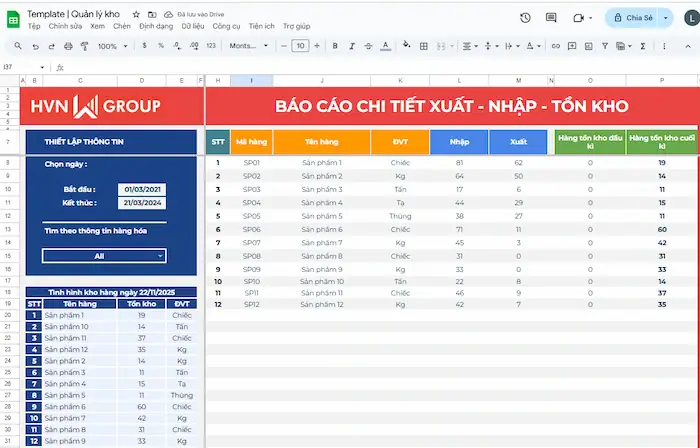 Template Quản lý doanh nghiệp: Chuẩn hoá quy trình và giảm thiểu sai sót 16 Template Quản Lý Kho
