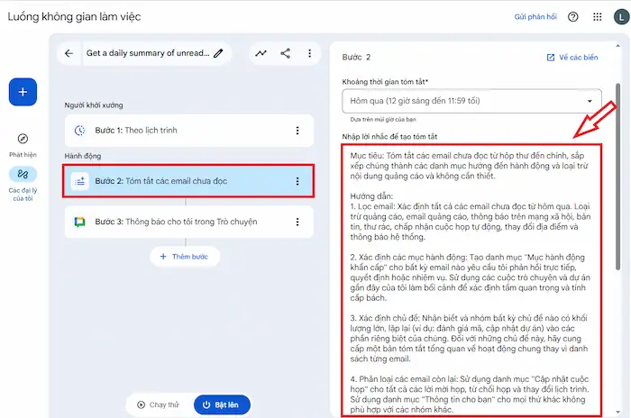 10+ Tips sử dụng Google Workspace Flows: Tăng tốc độ làm việc gấp 3 lần 18 Viết Lời Nhắc (prompts) Rõ Ràng Và Cụ Thể Khi Chạy Quy Trình