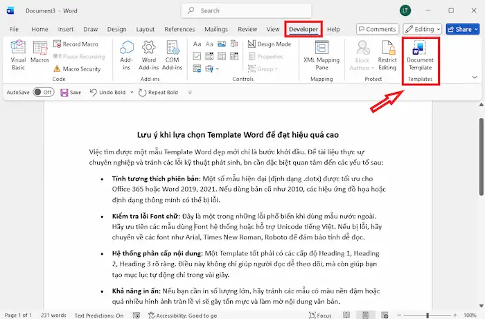 100+ Mẫu Template Word đẹp, chuyên nghiệp (Tải Miễn phí 2026) 34 Áp Dụng Template Cho Văn Bản đã Có Sẵn