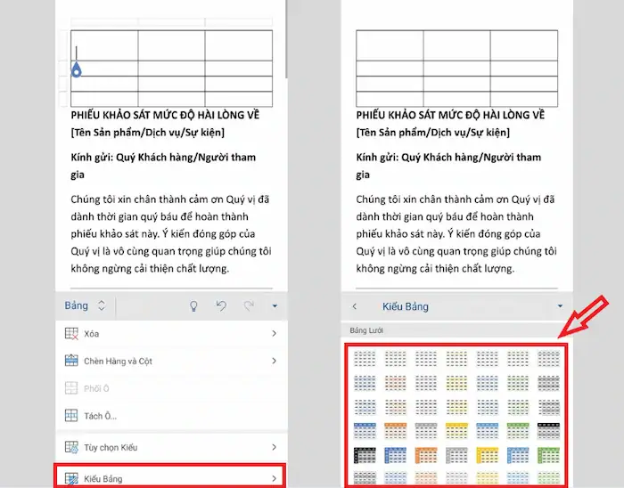 Cách tạo bảng trong Word trên điện thoại cực đơn giản từ A - Z 18 Định Dạng Kiểu Bảng Trong Word Trên điện Thoạ