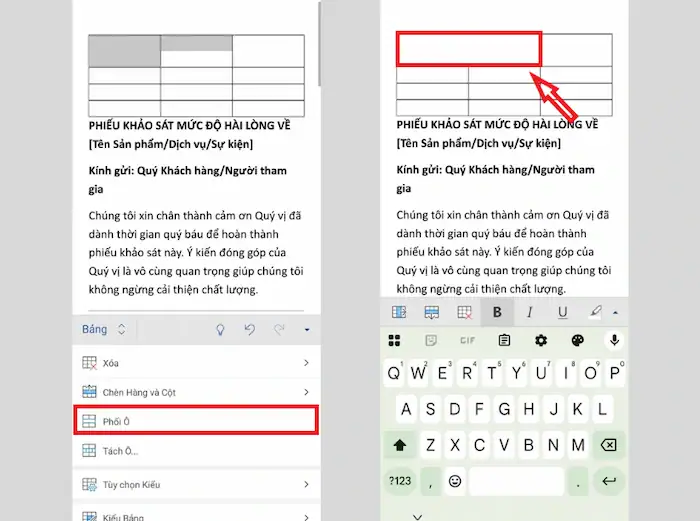 Cách tạo bảng trong Word trên điện thoại cực đơn giản từ A - Z 20 Gộp Nhiều ô Thành Một Trong Word Trên điện Thoại