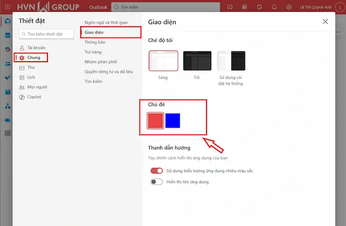 Cách thay đổi giao diện Outlook trên máy tính & điện thoại chi tiết 30 Thay đổi Theme Trên Outlook Web